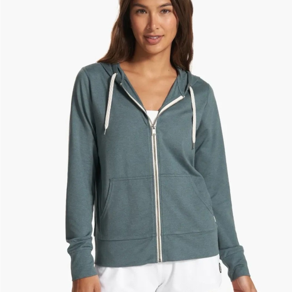 Vuori Zip-Up Hoodie in Teal